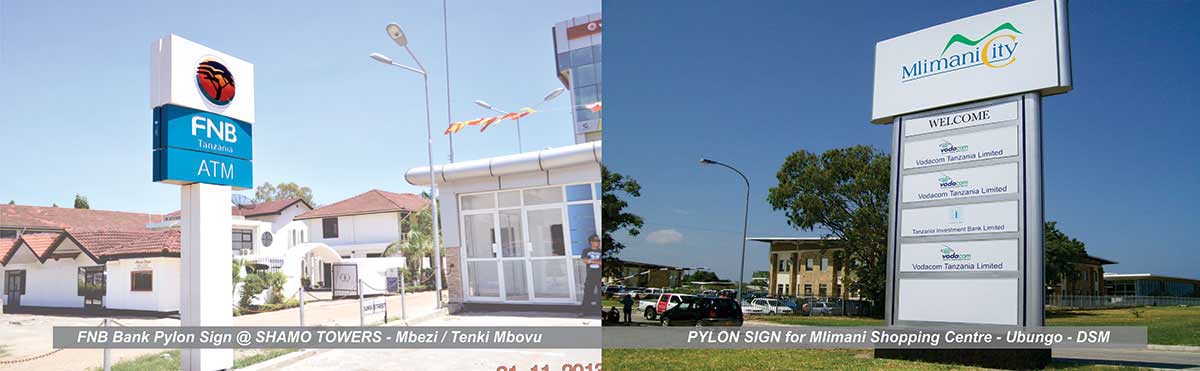 2 Pylon installation for Shamo Towers - Mbezi / Tenki mbovu and Mlimani shopping centre (on the right)